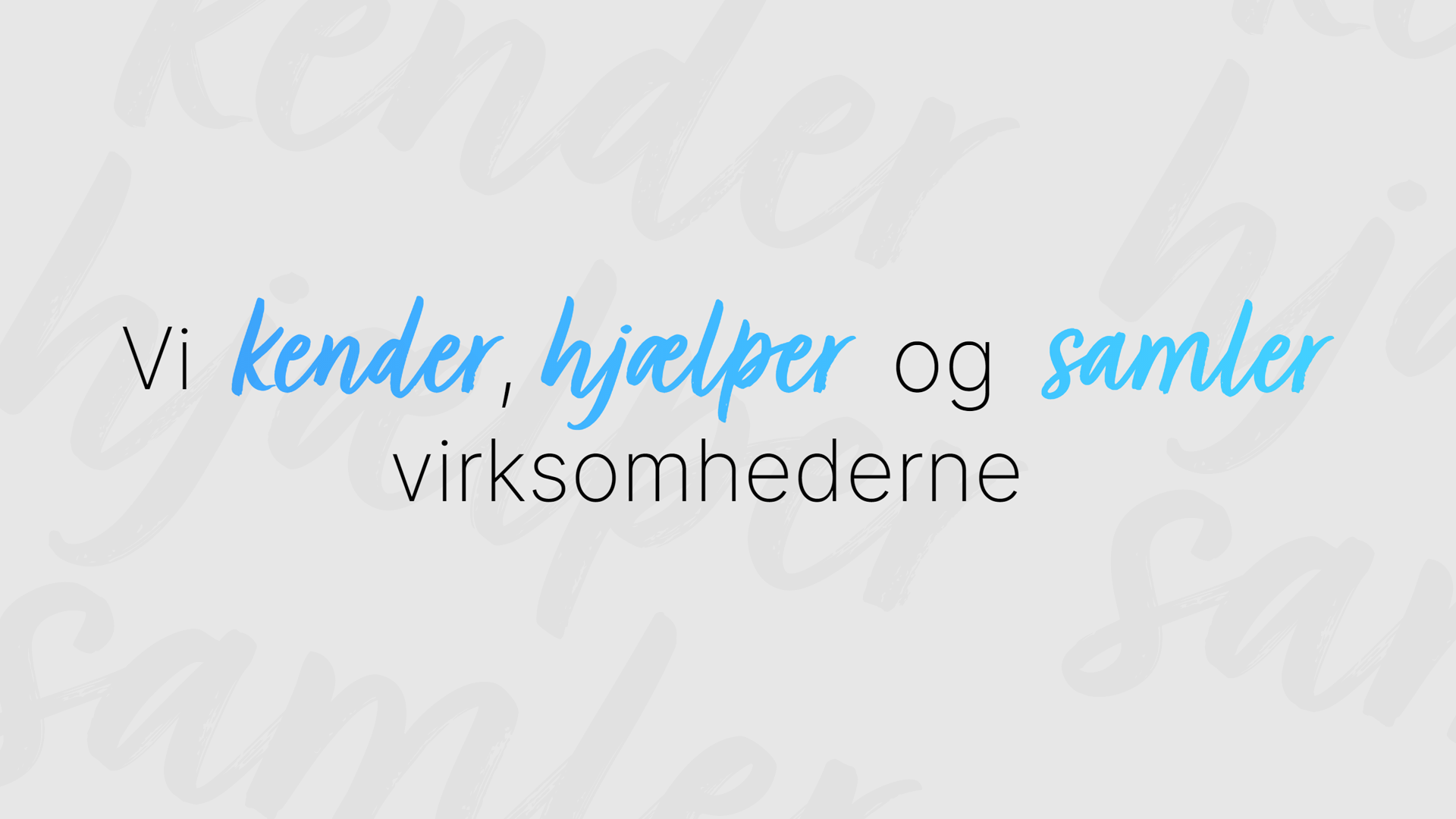 Vi kender, hjælper og samler virksomhederne